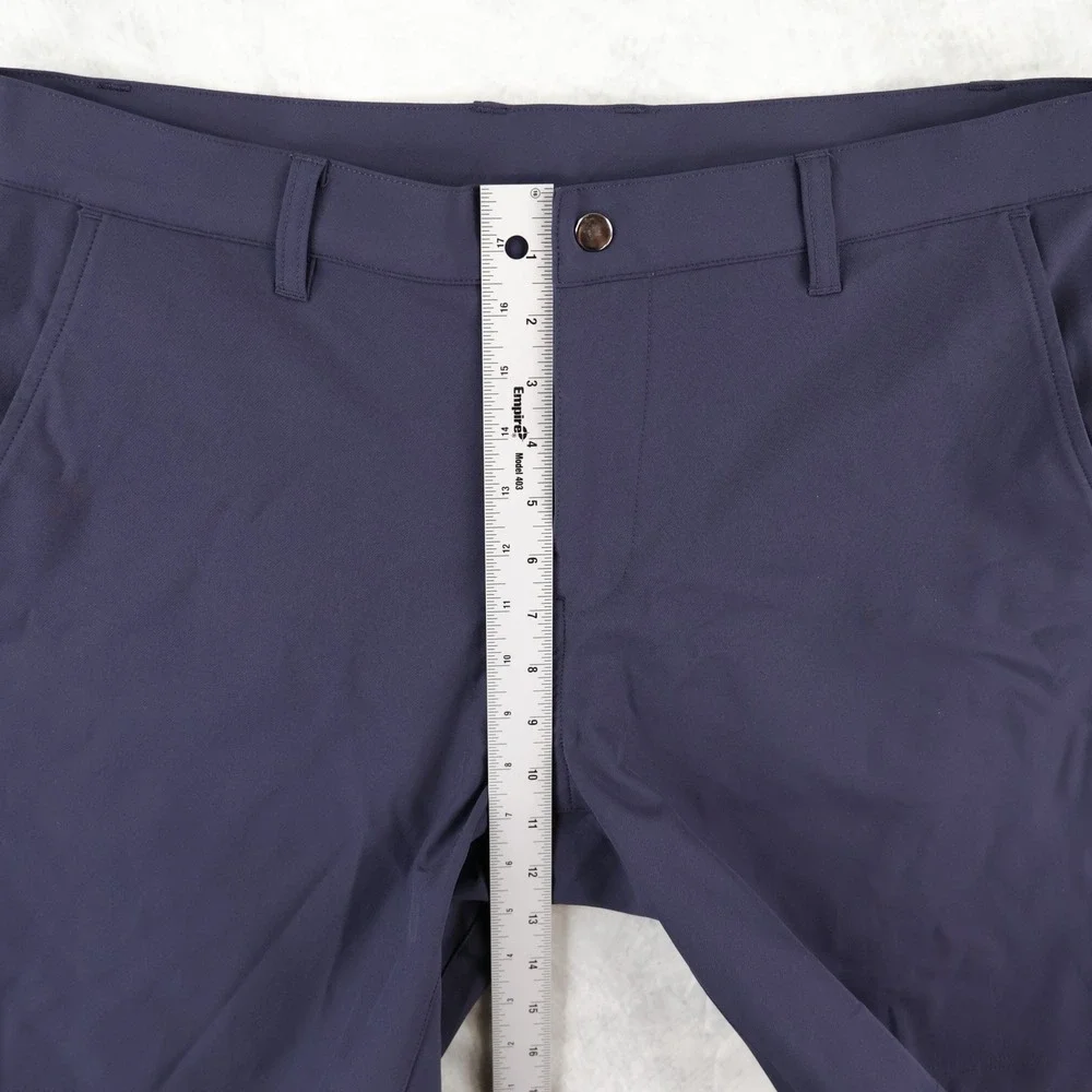 State & Liberty Shorts Athletic Fit Performance Men 35 Navy Blue 4-Way Stretch